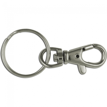 Schlüsselkarabinerhaken mit Ring 27mm
