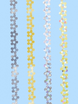 Metallic-Borte Blume silber