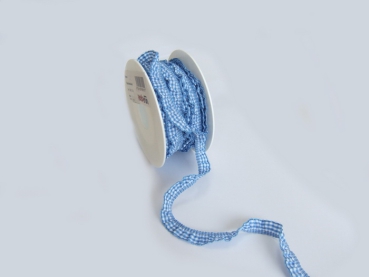 Karo-Rüschenband 10mm blau