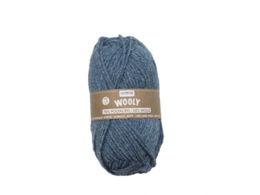 Wooly 70% Acryl 30% Wolle 50g blau meliert